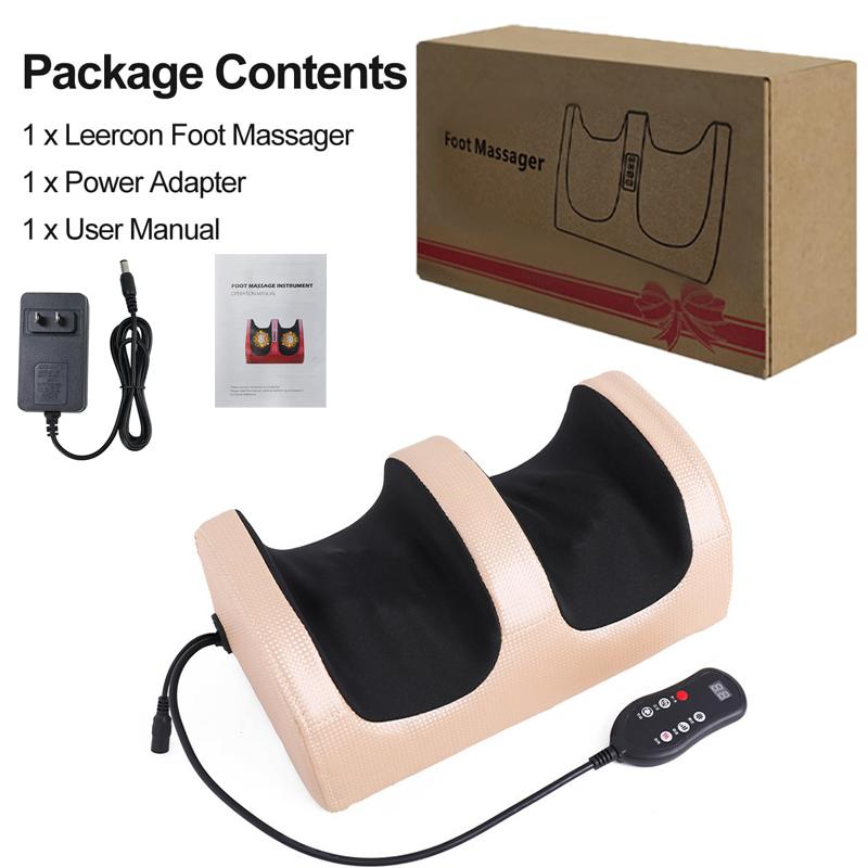 Electric Foot Massager With Remote Control Muscle Massage Roller Reflexology Therapy Hot Compress Shiatsu Kneading Fitness Yoga