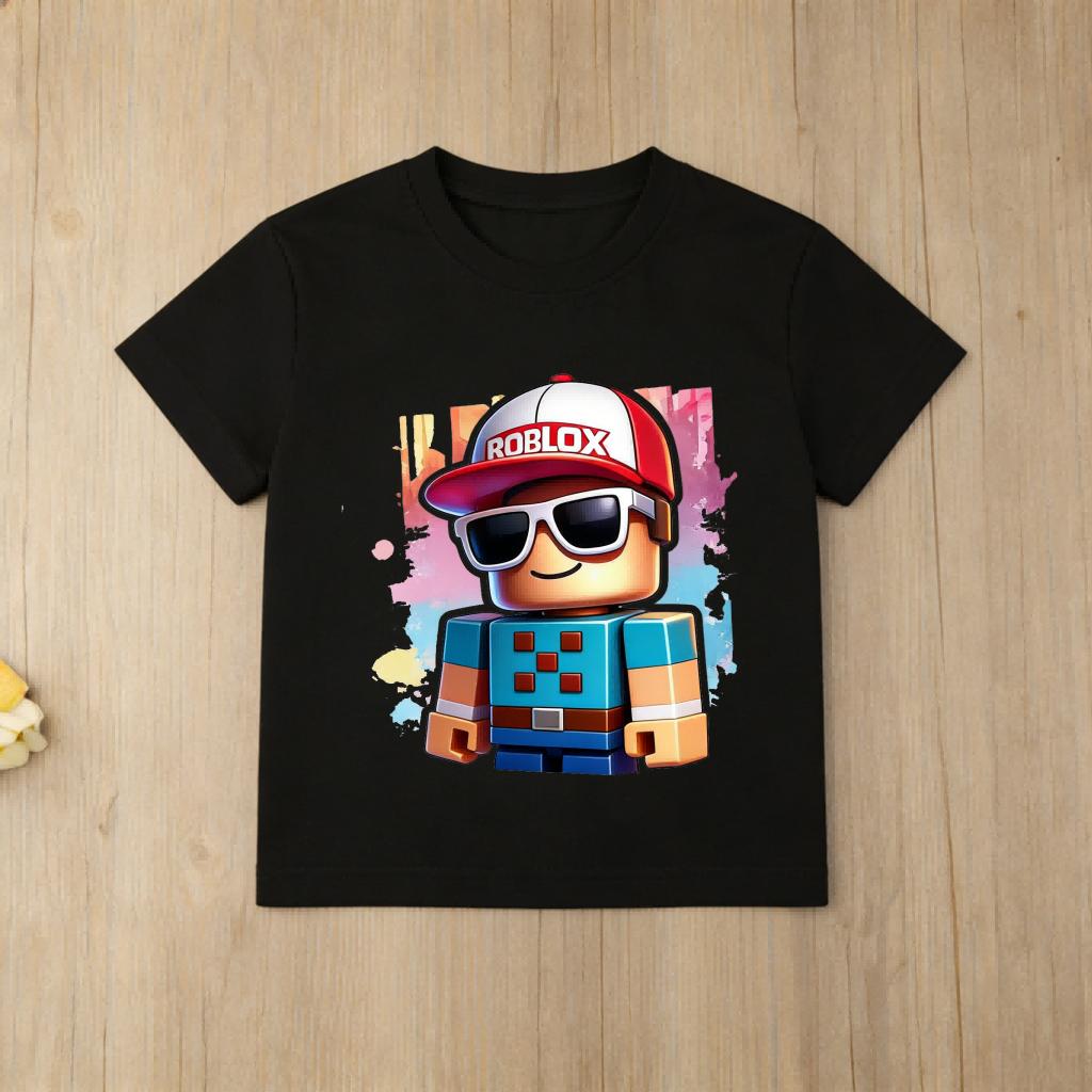 Roblox Detective Game Character Printed T Shirt for Kids Boys Girls Soft Cotton Short Sleeve Casual Tee Daily Wear Summer Tops