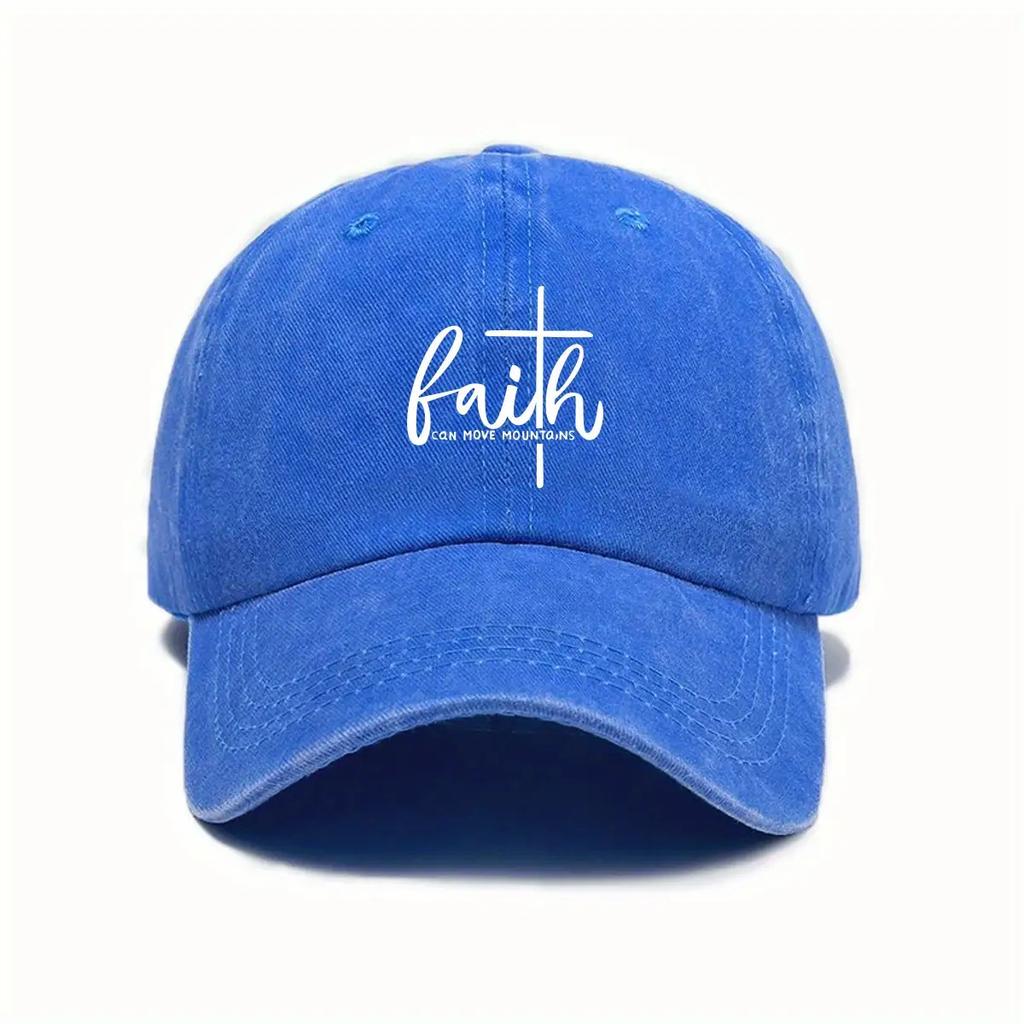 "Faith" Verstellbare Baseballkappe - Schwarz Atmungsaktive Snapback, Unisex Lässige Kopfbedeckung für Männer & Frauen
