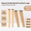 4 Pcs Furniture Legs Wooden Solid Furniture Feet Oblique/Straight Table Feet Non-slip Chair Feet Replacement Feet Sloping