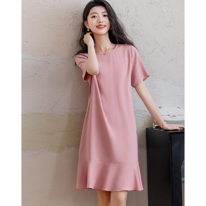 Women's Silky Acetate Ruffle Midi Dress
