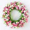 Artificial Tulip Wreath 40cm Door Wall Decor Floral Ring Home Wedding Party Photography