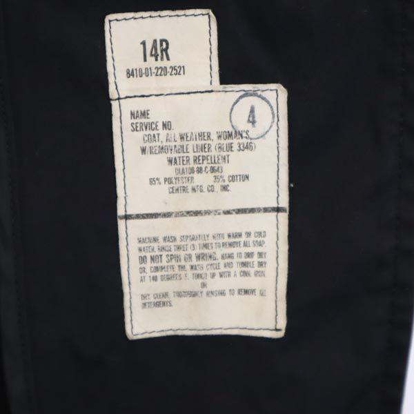 US ARMY 80s DLA Stainless Collar Coat Navy All Weather Coat Women Used