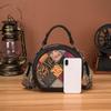New European and American Retro Women's Bag with Top Layer Cowhide, Fashionable and Casual Splicing, Women's Handbag, Single Shoulder Crossbody Bag