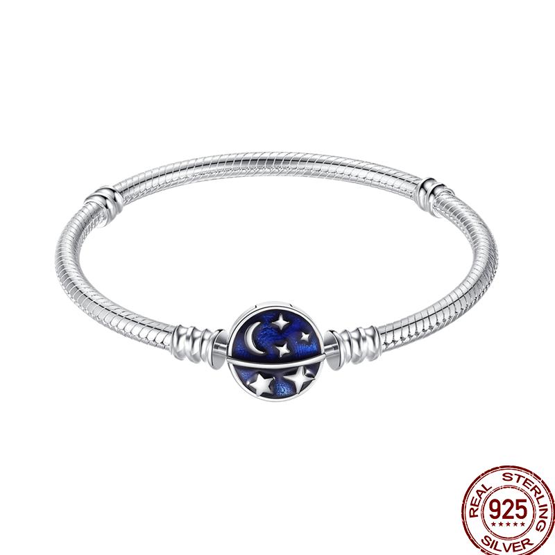 100% Silver Bracelet Fit Original Design Beads Charms DIY Jewelry Making Dazzling CZ Chain Bracelet For Women