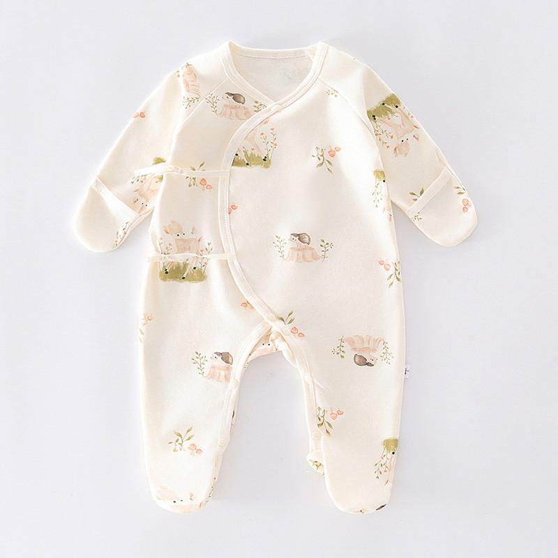 Apple Bear Cloud Print Baby Cotton Romper Suit For Newborns And Infants