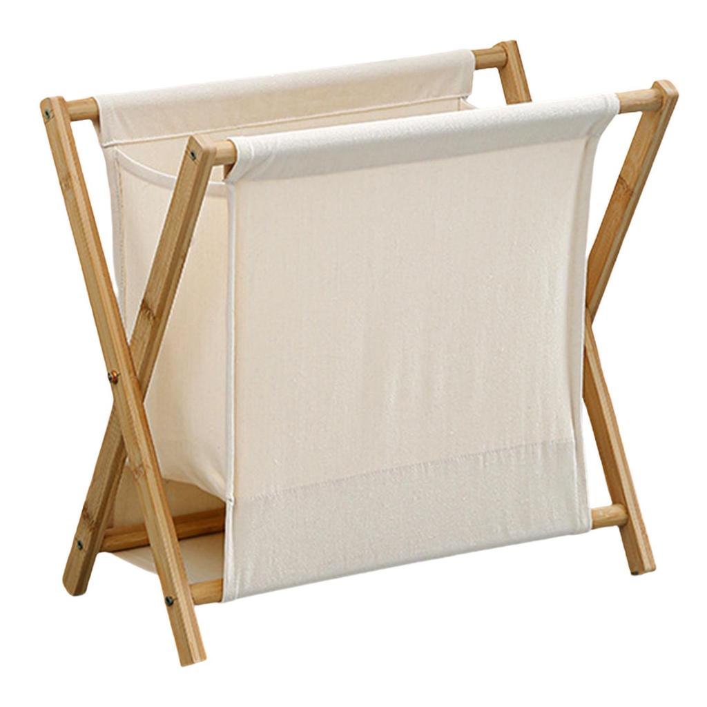 Wood Dirty Clothes Laundry Storage Basket Daily Essential Easy to Fold Move Household