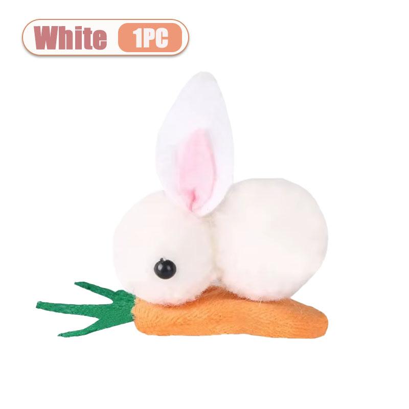 1-10PCS Cartoon Carrot Headwear Cute 3D Plush Bunny Hair Clip Student Sweet Bangs Barrettes Kawaii Hair Accessories