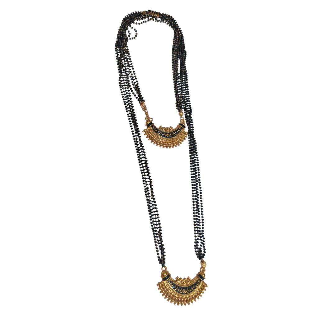 @ New Stylish Mangalsutra Combo Black Beads Chain For Women Set Of 2 Zr-1878-60%Off