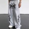 Y2K Sweatpants Gothic Graphic Printed Loose High Waist Wide Leg Pants Unisex Sports Pants Casual Long Pants Outdoor Unisex Streetwear