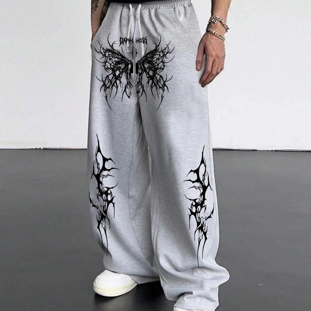Y2K Sweatpants Gothic Graphic Printed Loose High Waist Wide Leg Pants Unisex Sports Pants Casual Long Pants Outdoor Unisex Streetwear
