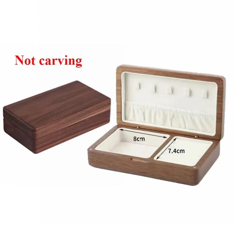 

Large Wood Necklace and Jewelry Storage Box,Wooden Earring&Studs Organizer,Portable with Creative Design Engrave Text For Choose