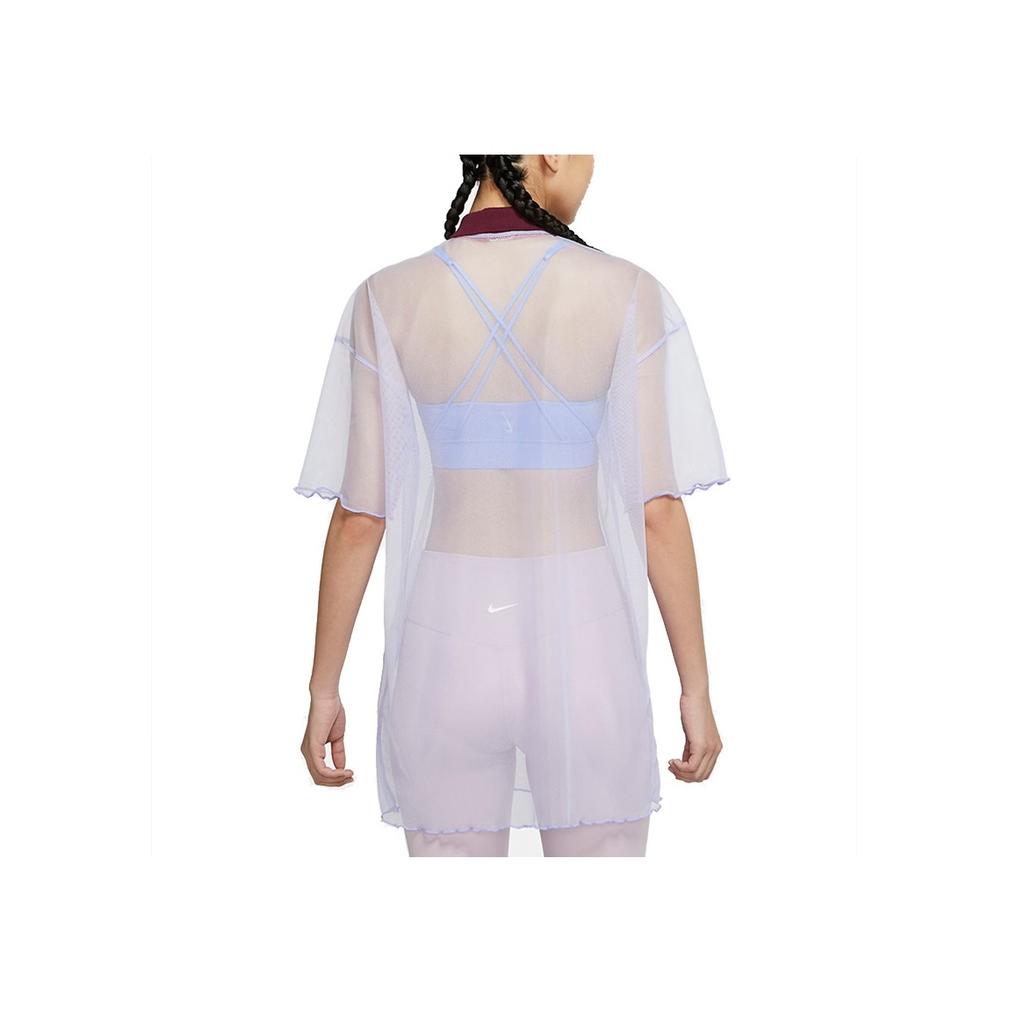 Nike Nsw Polo Dress Sports Casual Mesh Breathable A-Line Short Sleeve Dress Women Dresses Light-Purple DD4526-580
