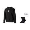 Puma Solid Color Embroidered Design Round Neck Long Sleeve Sweatshirt Women Sweatshirt Black 625808-01