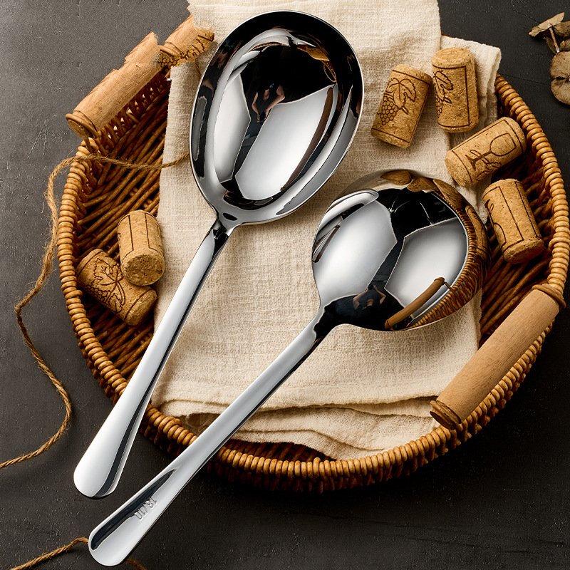 ZISIZ 304 Stainless Steel Oval Serving Spoon