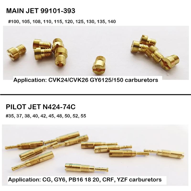 Carburetor Main Jets /Slow Jets For Keihin CG125 150 200 250 CVK24/CVK26 GY6125/150 Pilot Jet/Gicleur Carburetor Vice Injectors