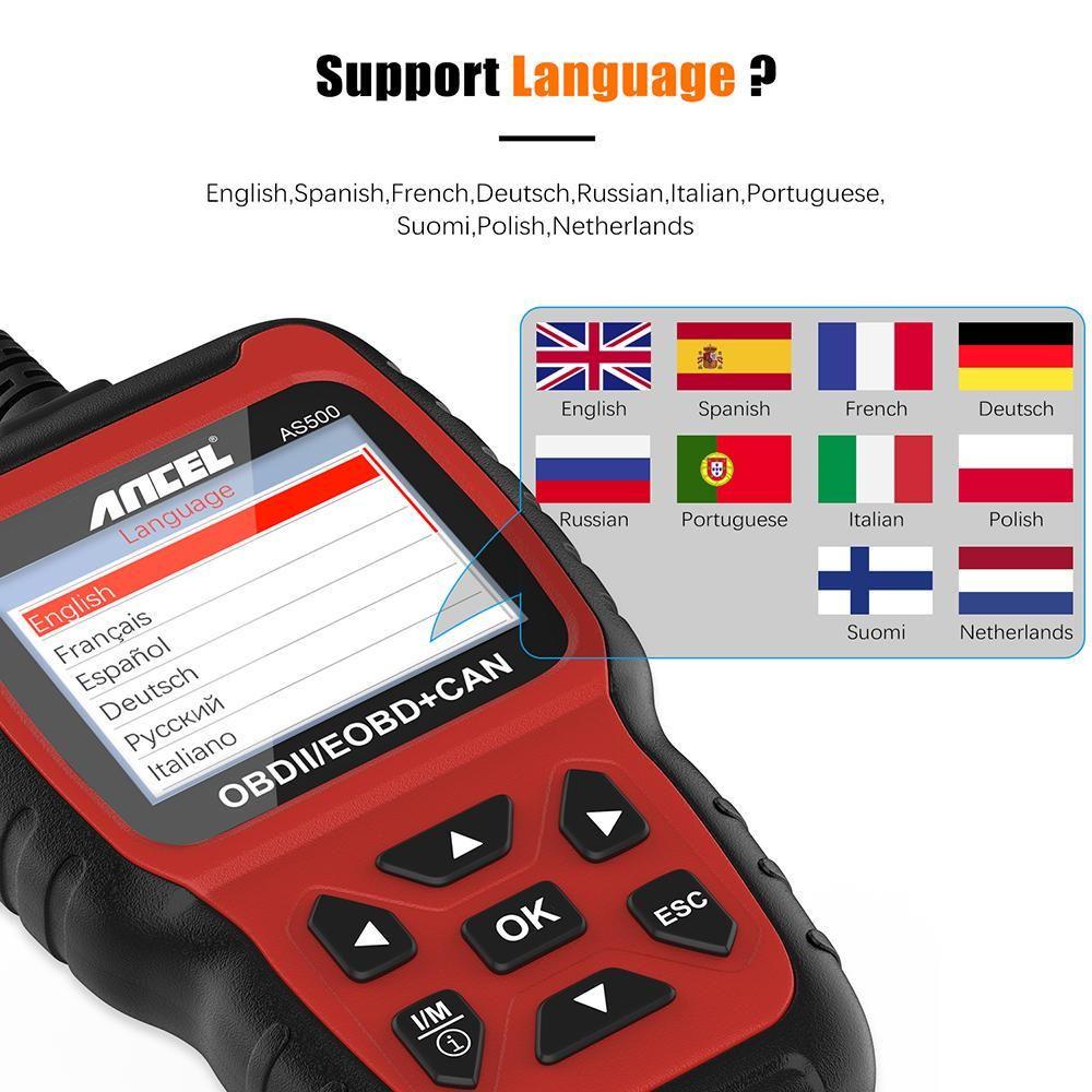 AS500 Car OBD2 Scanner Engine Code Reader OBD Auto Diagnose Car Diagnostics Tool OBD2 Automotive Scanner