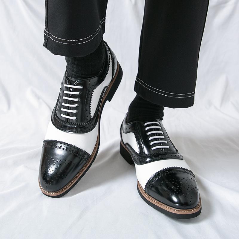 Men's Large Size Retro Brogue Leather Shoes - Autumn British Style