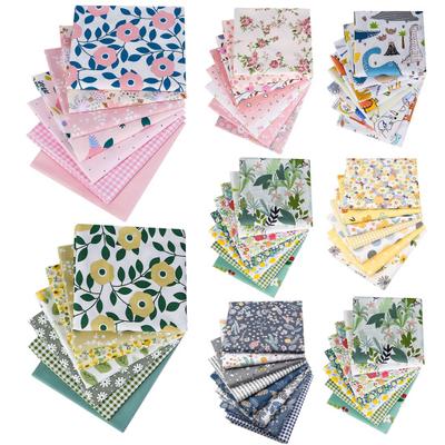 1 Set Bella Stoffa Patchwork Stampata con Fiori Elegante Accattivante Stoffa da Cucito per la Casa