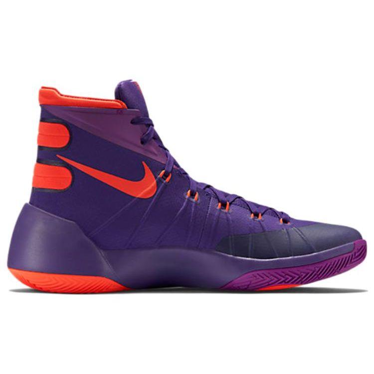 Nike Hyperdunk 2015 Fashion Versatile Shock Absorption Anti-Slip Wear-Resistant High-Top Basketball Shoes Men sneaker Purple Orange 749562-565
