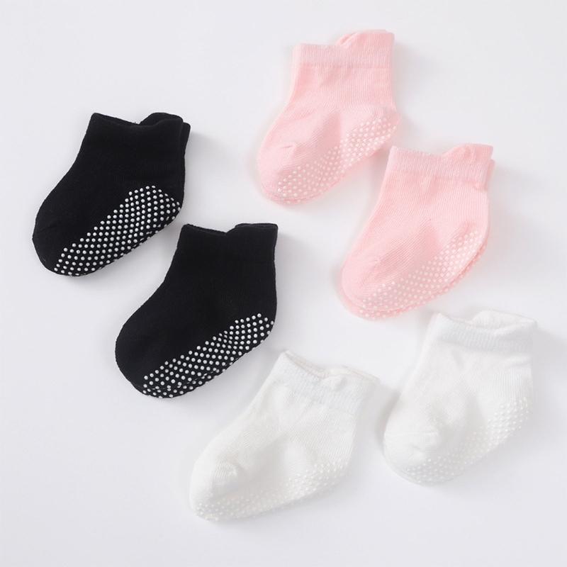 Floor Socks Solid Color Socks Non Slip Knitted Baby Socks Breathable Socks for Stable Step & Reduced Falling Risks
