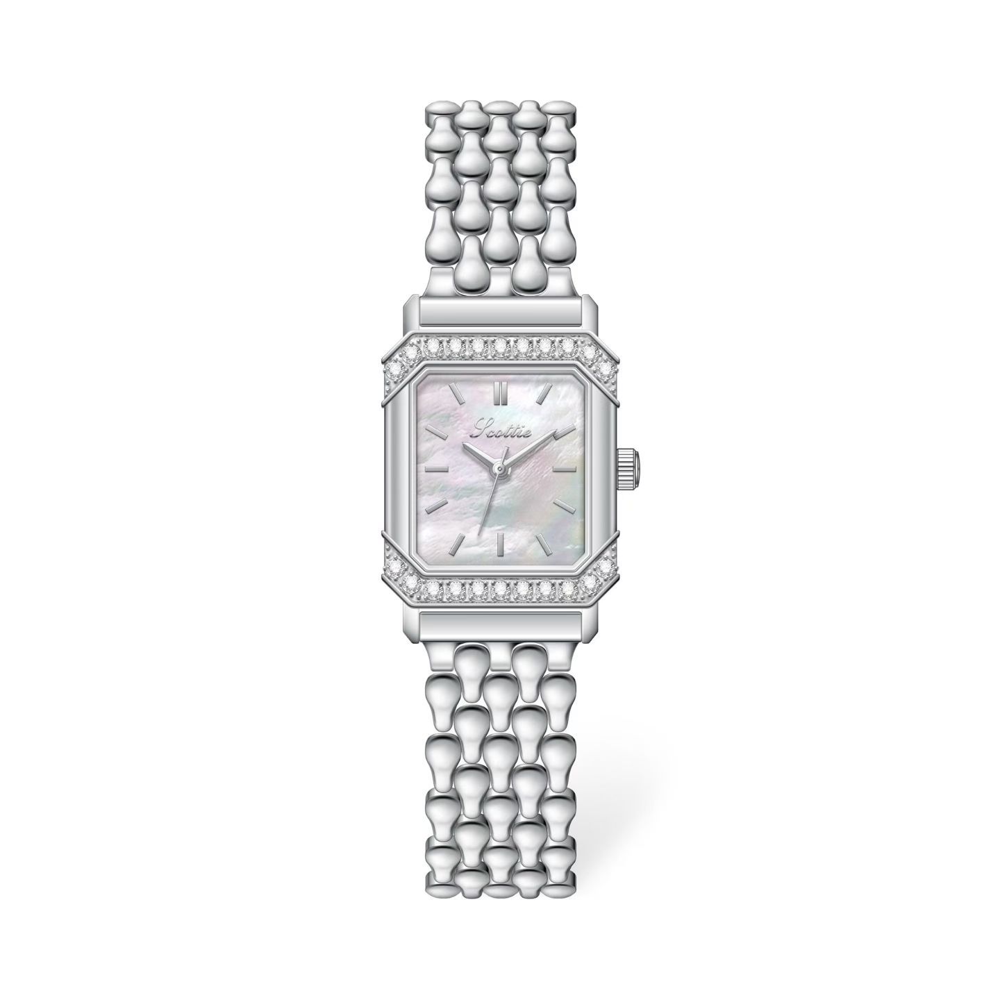 9837 octagonal square steel belt watch Fritillary diamond women s watch
