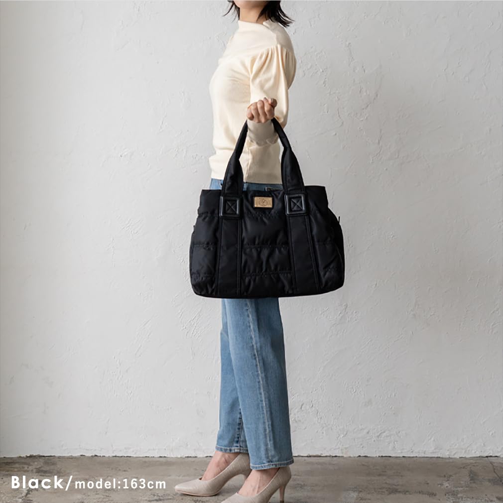 VITAFELICE Quilted Tote Bag (L) Women's Blov-vf0058 (Black)