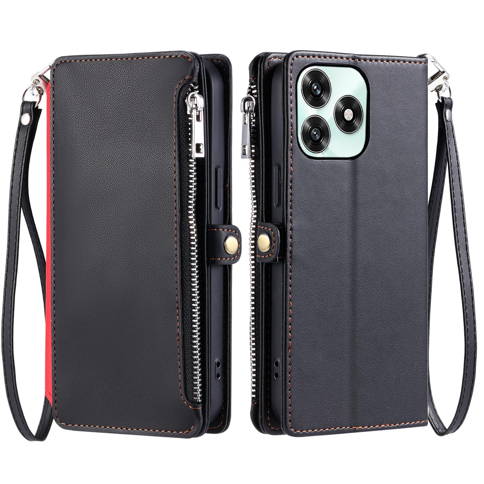 

Phone Case For Honor Play10A 4G / X5c Plus 4G / X5c 4G TPU + PU Leather Wallet Phone Cover with Wrist Strap