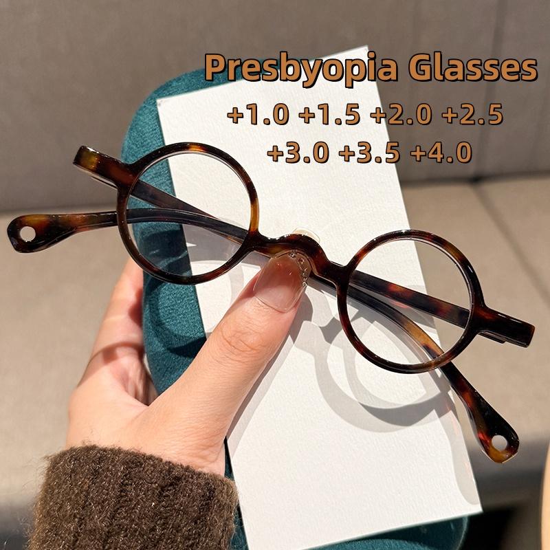 New Fashion Small Round Frame Women's Reading Glasses Retro Ultra Light Neutral HD Personalized Anti Blue Light Glasses