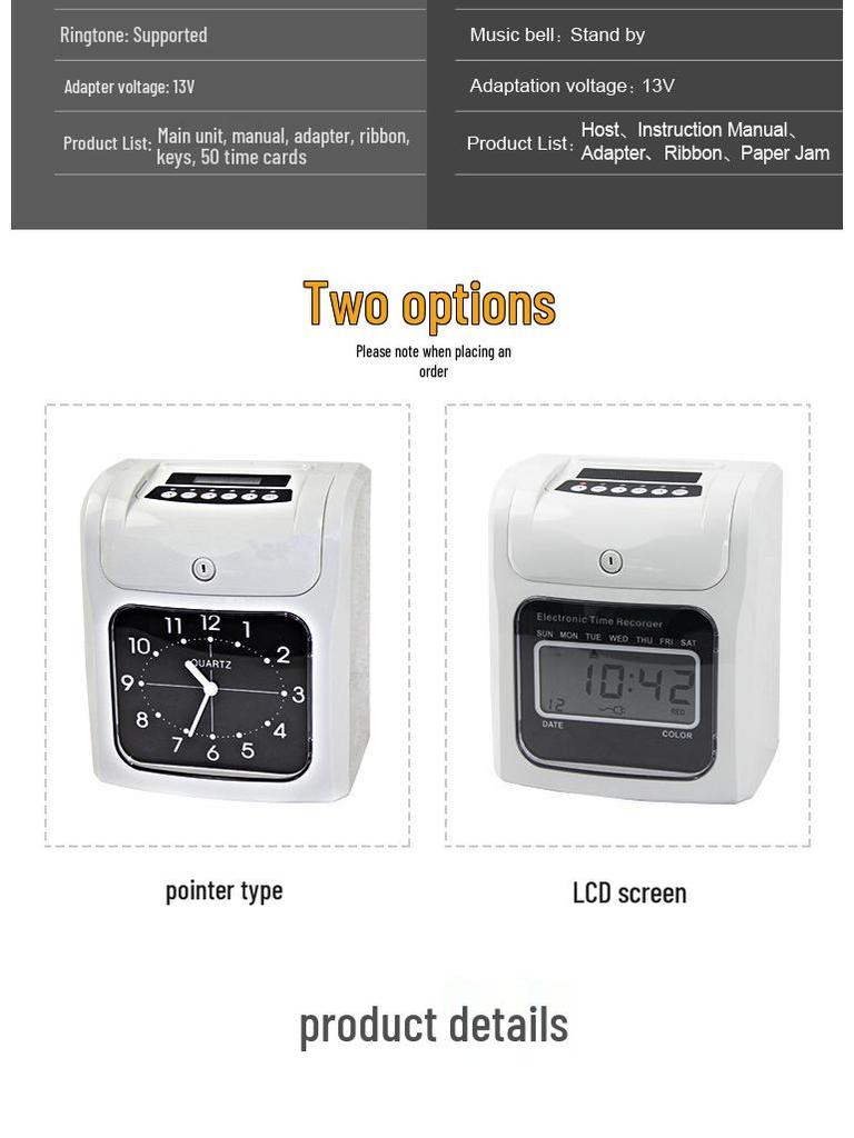 960SP English Time Clock: Attendance Machine & Microcomputer Punch Card System
