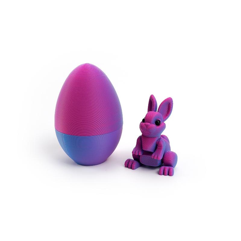 3D Printed Rabbit Eggs Ornament Animal Model Easter Rabbit Home Desktop Ornament Happy Easter Gift For Kids