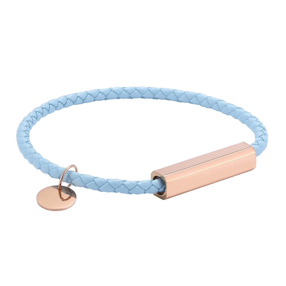 Mode Blått Läderarmband Herrarmband Armband Magnetlås Berlock Dam Smycken Gåva