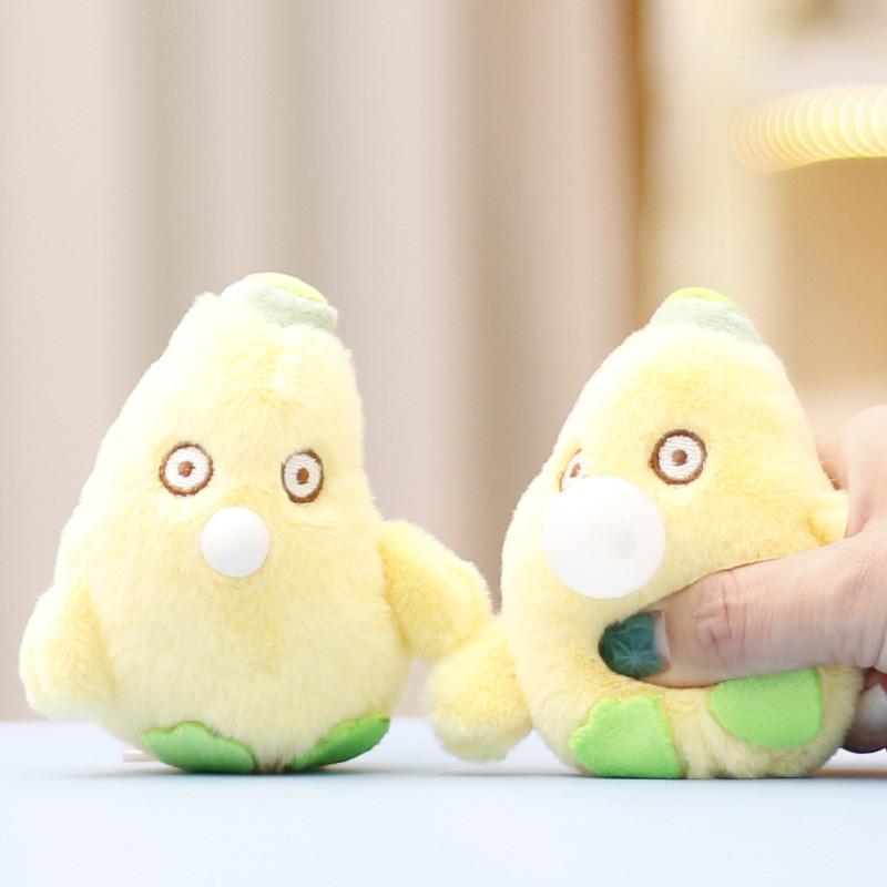 Spit Banana Bubble Keychain Cute Cartoon Girl Backpack Hanging Plush Doll Gift