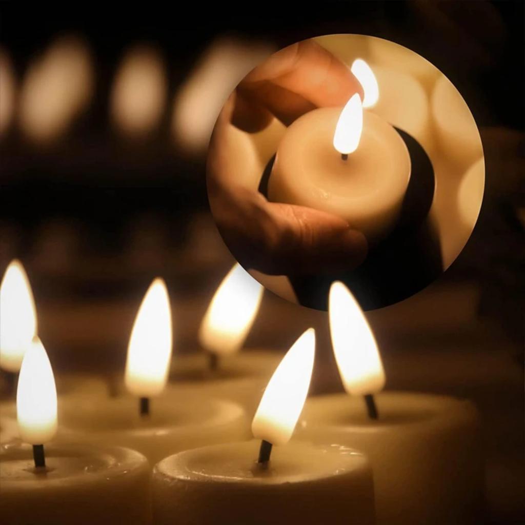 New 6pcs Beautiful Romantic Flameless Flickering LED Tea Lights, Battery Powered Fake Candles for Wedding, Birthday Party Decora