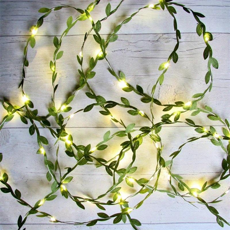 Green Leaf Fairy Lamp Ivy Leaf String Lamp Warm White Suitable for Interior Decoration of Families,Parties,Weddings,Christmas and New Year Festivals