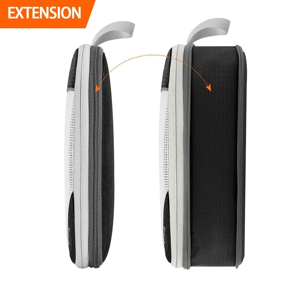 6PCS Mesh Visual Luggage Portable Packing Cubes Lightweight Suitcase Bag Compressed Travel Storage Organizer Set with Shoe Bag
