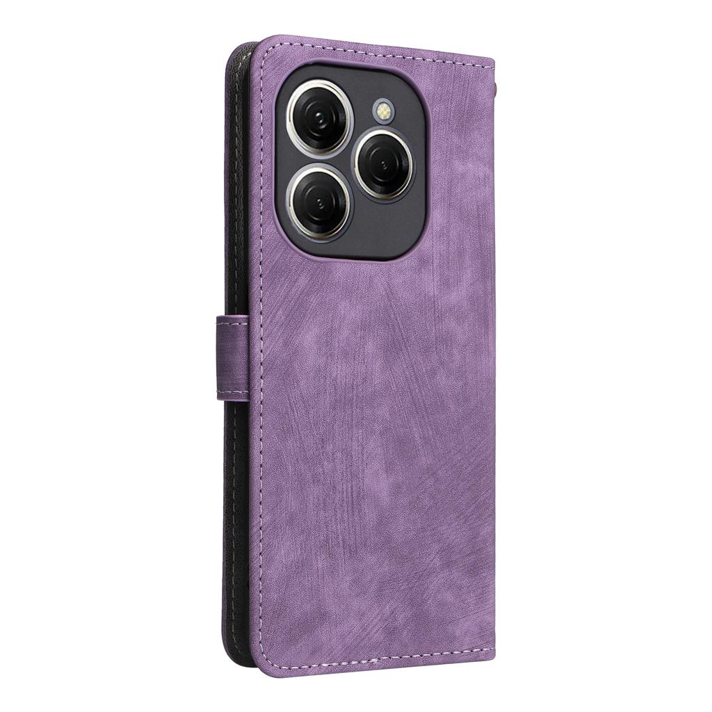 Pro TECNO Spark 20 Pro KJ6 Pouzdro Blokování RFID PU Kůže+TPU Kryt na mobil s Poutkem