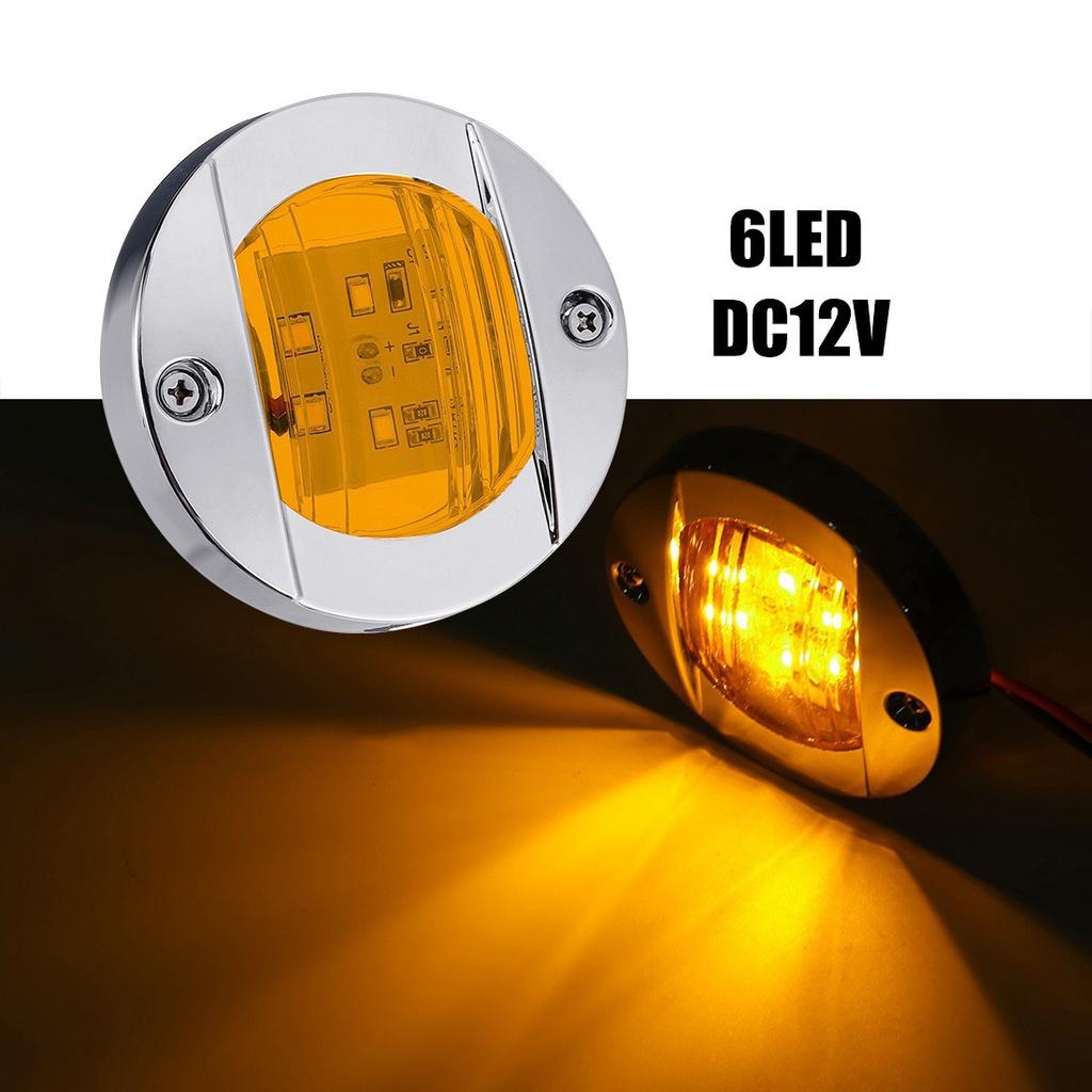 6LED Round Truck Edge Light 12V Round Trailer Trailer Signal Light 24V
