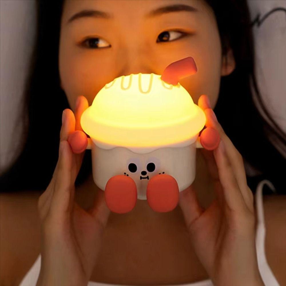 Creative Sensor Pat Lamp Cute Ice Cream Lamp Sleep Aid Light Bedside Lamp For Adults