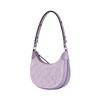 Tory Burch T Monogram Metallic Hardware Signature Pattern Crescent Bag Women handbags Light-Purple 162023-500