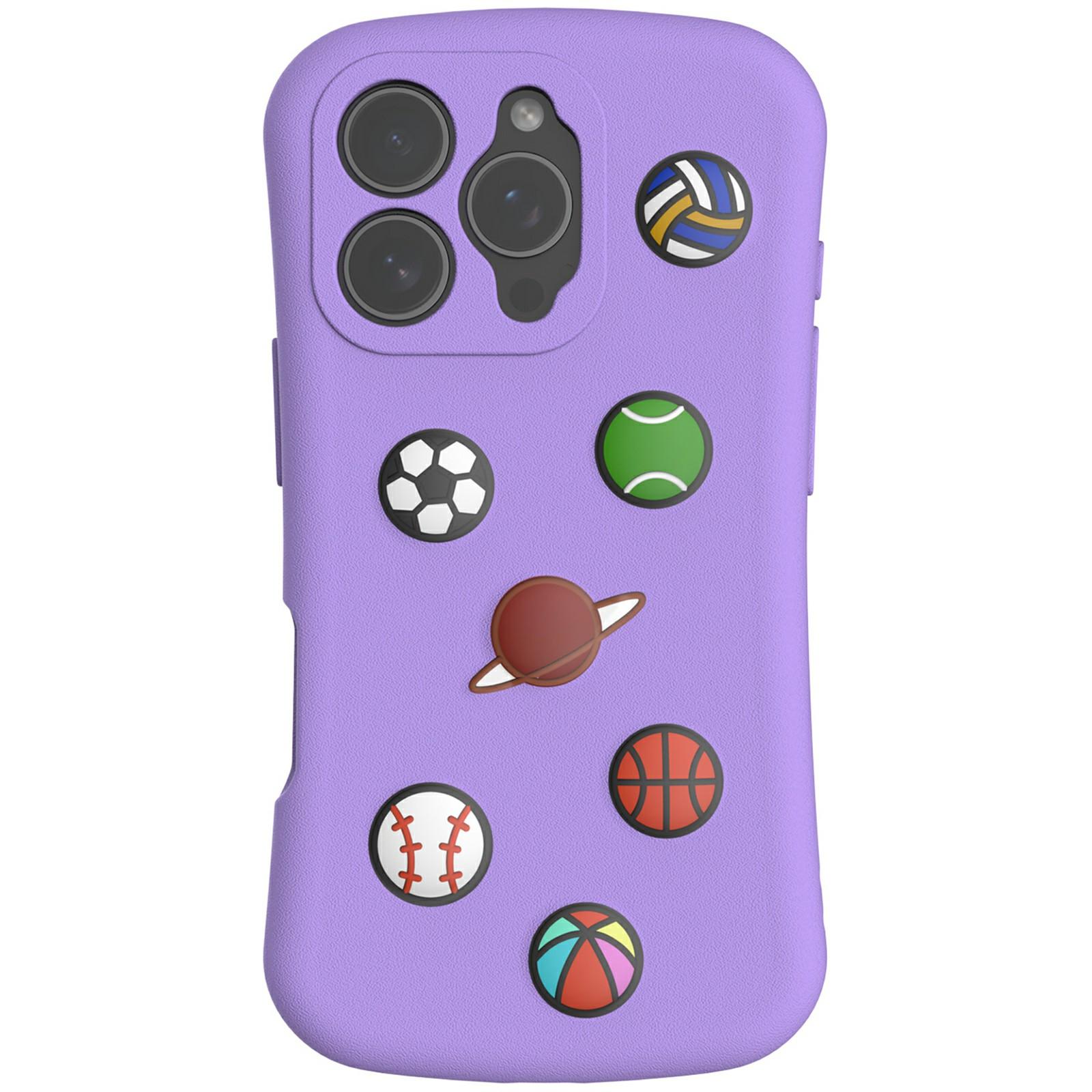 

For iPhone 16 Pro Max Case Galaxy Series Pattern EVA Anti Drop Phone Cover Purple