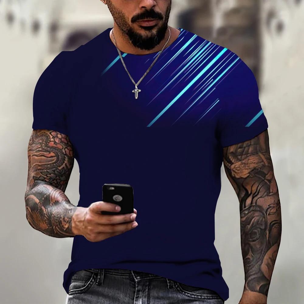 T-shirt imprimé 3D pour hommes, pulls d'été à col rond, grande taille, manches courtes, chemise pour homme, t-shirts à la mode, vêtements surdimensionnés pour hommes, haut de luxe