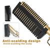 Electric Hot Heating Comb 3-in-1 Hair Straightener Hair Smooth Flat Iron Straightening Brush for Wigs Curling Iron YSX