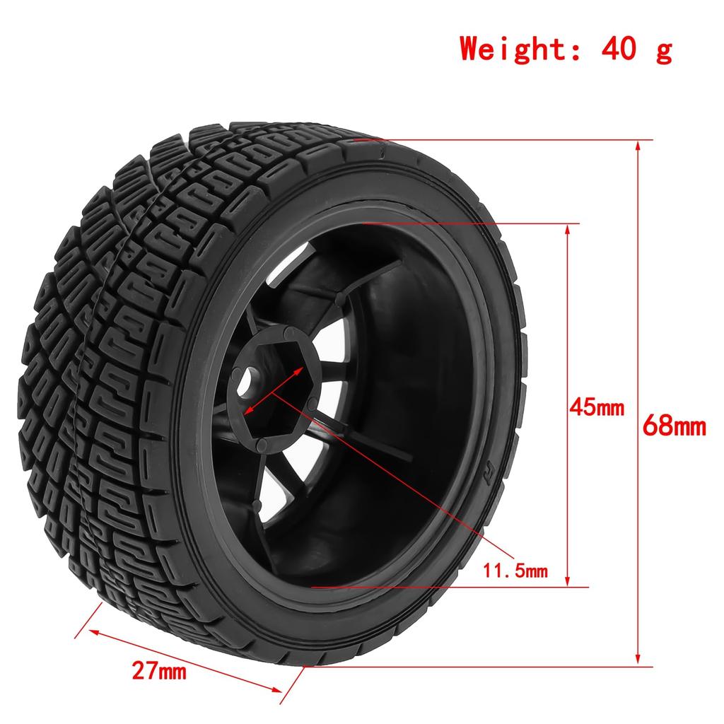 GoolRC 4Pcs Remote Control Racing Car 684527mm On-Road Tires Replacement for Tamiya TT01 TT02 XV01 TA06 PTG-2 HPI HSP Chevrolet C3 110 Remote Control