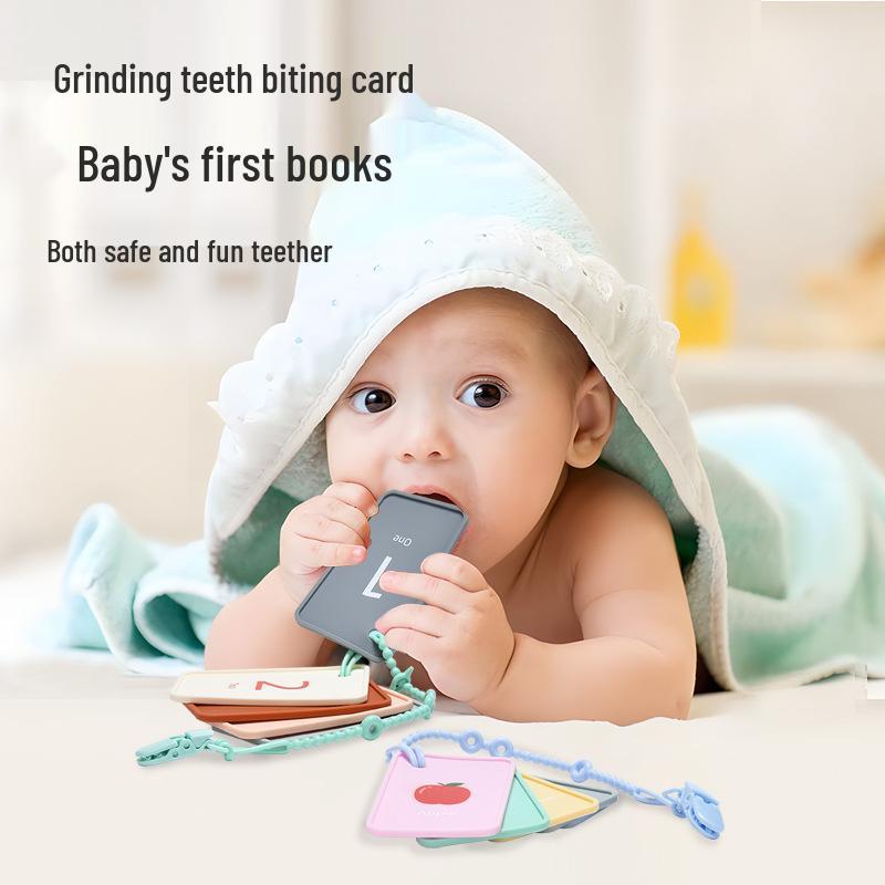 Cross-border Infant & Toddler Cognitive Cards: Educational & Parent-Child Learning Chart with Silicone Teether