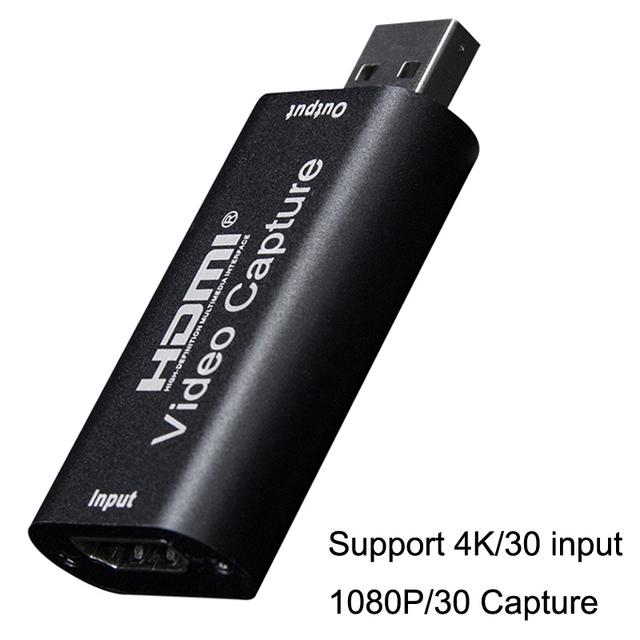 Audio Video Capture Card 60fps, 4K HDMI-compatible USB 3.0 2.0 Reliable Video Converter For Game Streaming Live Broadcasts