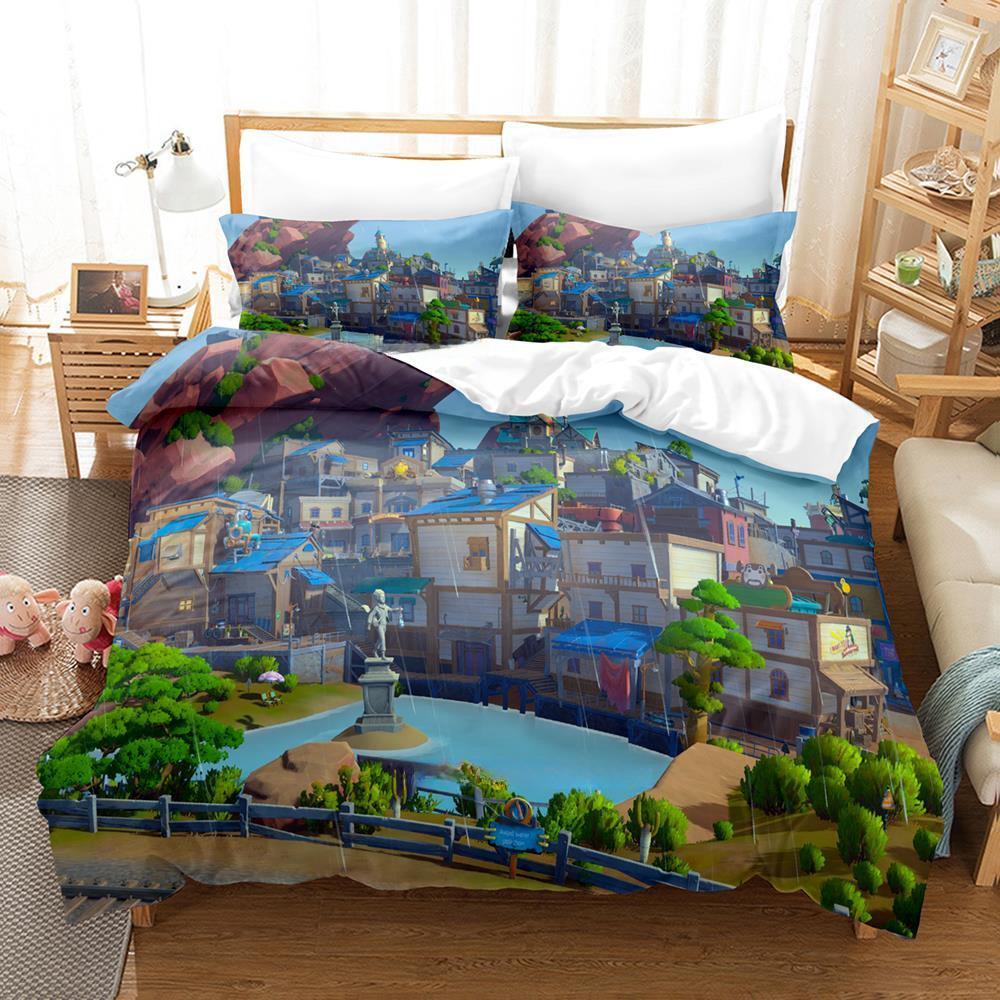 3D Druck Anime Spiel My Time at Sandrock Bettwäscheset Einzelbett Twin Full Queen King Size Bettset Erwachsener Kind Schlafzimmer Bettbezugsets