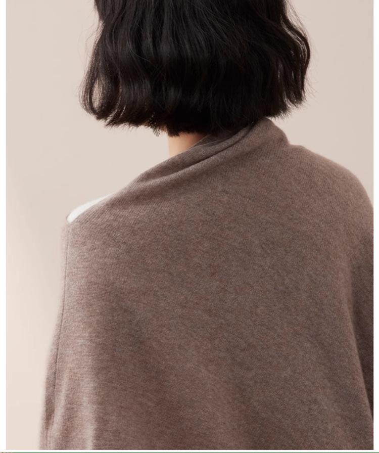 2024 Xale Capa Grande de Lã Merino Tricotada para Mulher