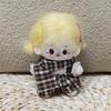 10CM Cotton Doll Clothes: British Style Plaid Overalls Set