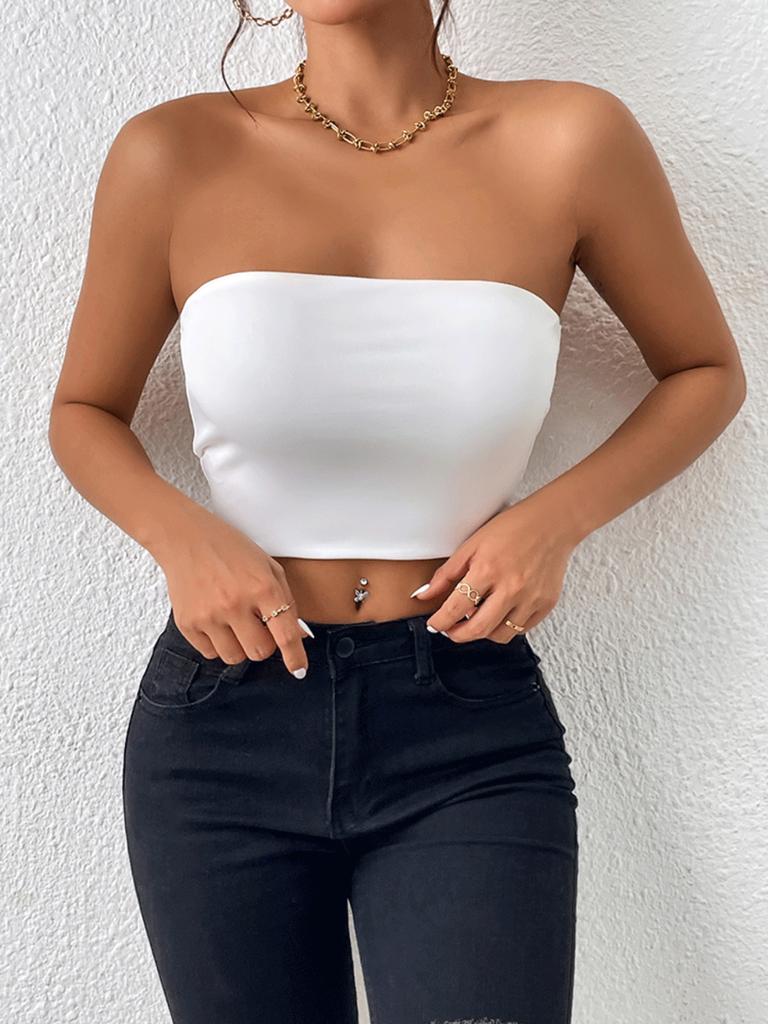 Débardeur Femme épaules Dénudées Sahunfri - 95% Polyester - Coupe Slim Avec Volants à La Taille - Léger Et Féminin - Pour Sorties Quotidiennes